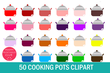 Preview of 50 Cooking Pots Clipart-Pots Clipart-Kitchen Clipart