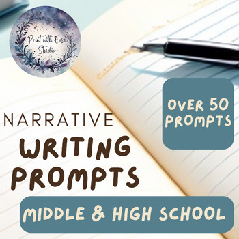 Preview of 50 Days Creative Writing Narrative Prompts Middle & High School Writers Notebook