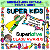 50 DIGITAL Editable Superhero Superlative Class Awards End