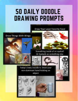 Preview of 50 Daily Doodle Drawing prompts