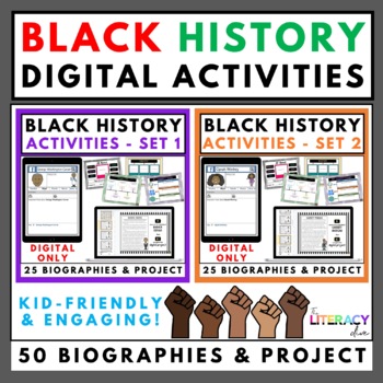 50 Digital Black History Month Reading Passages, Informational Writing ...