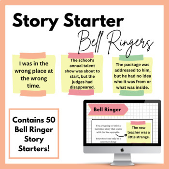 Preview of 50 ELA Story Starter Bell Ringers for Creative Narrative Writing