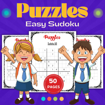 Preview of 50+ Easy Sudoku Puzzles With Solutions - Back to school Games Activities