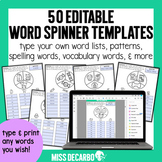 50 Editable Word Spinner Templates | Create Your Own Word Lists