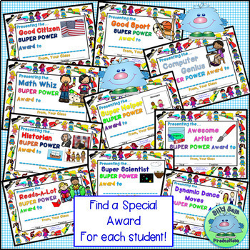 50 End of Year SUPERLATIVES CLASS AWARDS Super Kids PRINT & WRITE