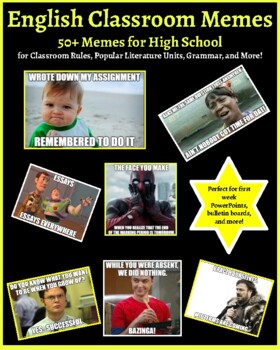 Preview of 50+ Editable English Classroom Memes for High School