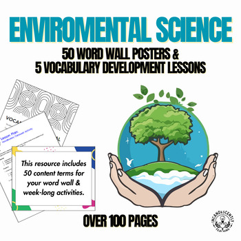 Preview of 50 Environmental Science, Word Wall & 5 Vocabulary Building Activities