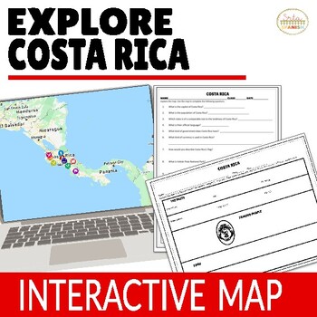 Preview of Costa Rica Virtual Field Trip Digital Map Activities ENGLISH ONLY