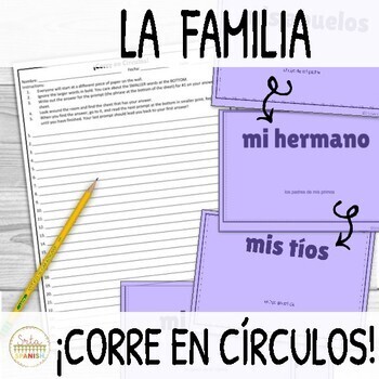 Preview of Familia Family in Spanish ¡Corre en Círculos! Activity with DIGITAL OPTION