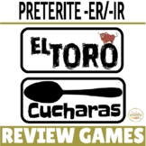 Spanish Preterite ER IR Verbs REGULAR Verbs ONLY Review Game Pack