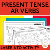 Spanish Present Tense AR VERBS Maze Practice Activity with