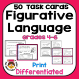 50 Figurative Language Task Cards - DIFFERENTIATED - Grades 4-8
