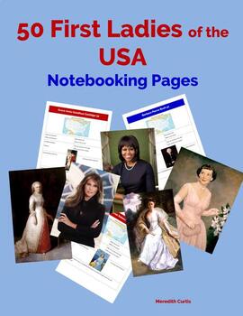 Preview of 50 First Ladies of the USA Notebooking Pages