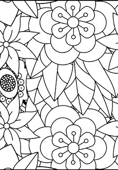 ColorIt Colorful Flowers Adult Coloring Book - Features 50