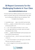 50 Free Report Comments for Challenging Students
