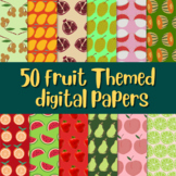 50 Fruits Digital Paper Backgrounds | Fruits Backgrounds |