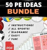 50 Fun & Easy PE Activity Ideas! Includes Instructions, Di