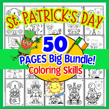 Preview of 50 Gnome Leprechaun COLORING PAGES BUNDLE|St Patricks Day, Spring, Easter PreK
