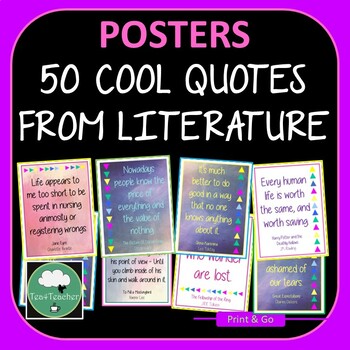 Preview of 50 COOL QUOTES FROM LITERATURE Posters Secondary English Classrooms
