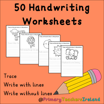 50 Handwriting Worksheets by PrimaryTeachersIreland | TPT