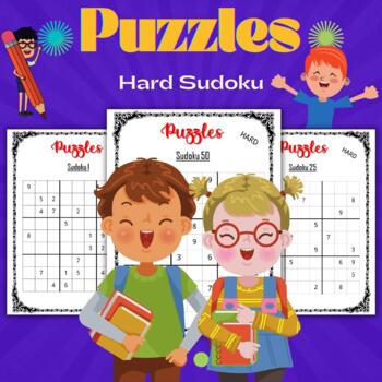 Preview of 50+ Hard Sudoku Puzzles With Solutions - Back to school Games Activities