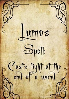 50 harry potter spells curses and charms by the board room tpt