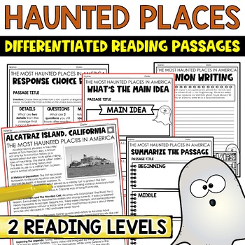 Preview of Haunted Places Differentiated Reading Comprehension Passages and Questions