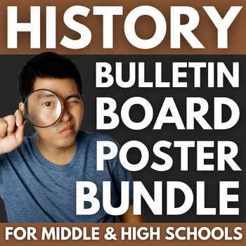 Preview of 50 History Bulletin Board Posters BUNDLE | History Classroom Decor