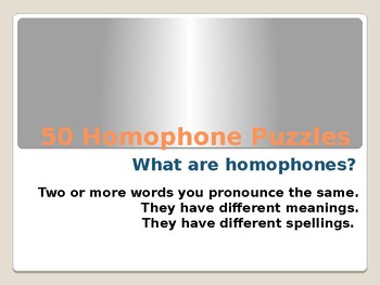 Preview of 50 Homophone Puzzles
