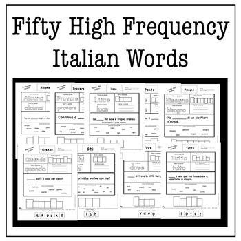 Preview of Italian Back To School Fifty Days of High Frequency Italian Words