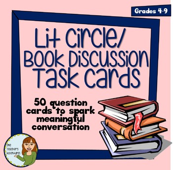 Preview of 50 Literature Circle/Book Discussion Question Task Cards for Grades 4-9