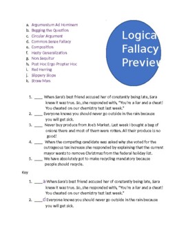 Preview of 50 Logical Fallacy Questions With Key WS and/or Assessment