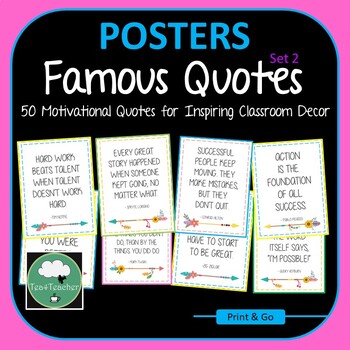 Preview of MOTIVATIONAL QUOTE POSTERS Boho Style 50 MORE Famous Quote Posters