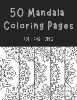 Preview of 50 Mandala Coloring Pages for Mindfulness and Relaxation and stress-free