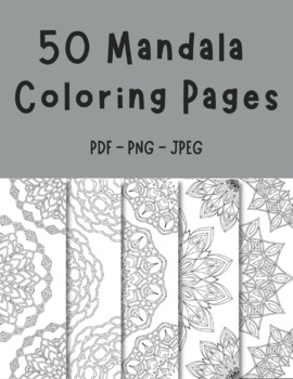 Preview of 50 Mandala Coloring Sheets for Mindfulness and Relaxation and stress-free