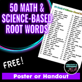 50 Math & Science-Based Greek and Latin Root Words List Po