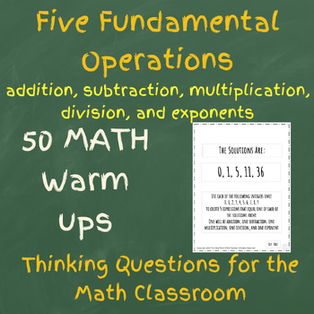 Preview of 50 Math Warmup Questions - Five Fundamental Operations - Non Curricular Thinking
