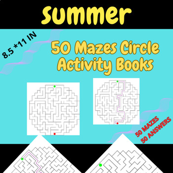 Preview of 50 Mazes Circle Activity Books
