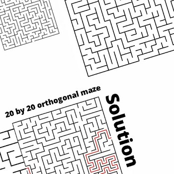Preview of 50 Mazes Worksheet Activity for kids With solution