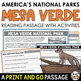 Mesa Verde National Park Information Reading Passage Mesa 