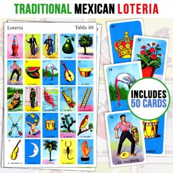 Loteria Mexican Bingo Game in Spanish, 8 Players Set, Original Loteria Bingo Game.