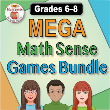 Preview of 50 Middle School Math Sense Games & Activities MEGA Bundle | Sub Plans ELL SPED