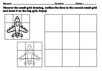 Preview of 50 Military Easy Grid Drawing Activities, Military Art Sub Plan