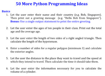 Preview of 50 More Python programming exercise ideas (Beginners to advanced)