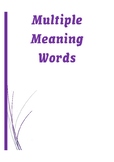 50 Multi Meaning Words Worksheet