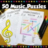 50 Music Word Search Puzzles | Music Sub Plan Activity