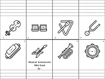 Preview of 50 Musical  Instruments Mini Books, Picture Writing, Back to School Week Activi