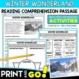 National Parks in the Snow Winter Reading Comprehension Pa