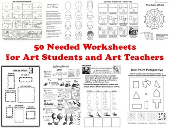 Preview of 50 Needed Worksheets for Art Students and Art Teachers