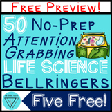 50 No-Prep Life Science Warm-Ups: FREEBIE Bellringers & St